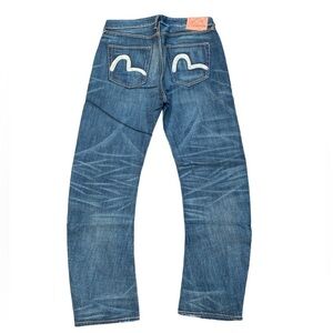 RARE Vintage Curved Leg Evisu Jeans Size 36 Blue